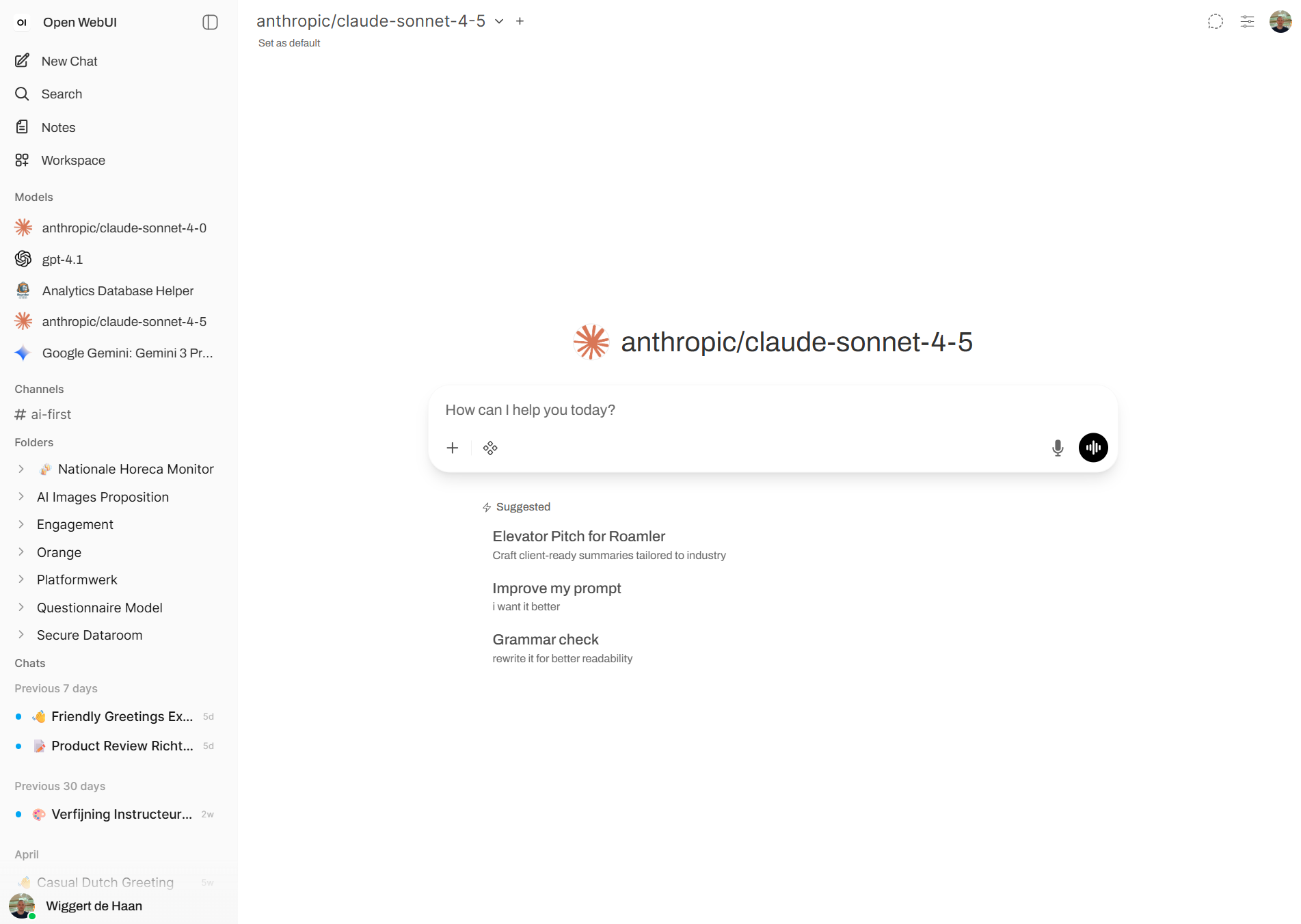 Co-pilot.roamler — our internal Open Web UI deployment