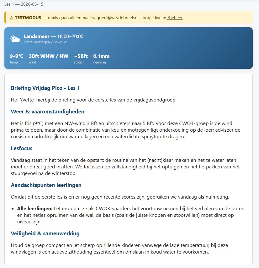 Vibe-coded sailing-school briefing tool